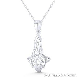Motherhood Knot Celtic Harmony Symbol Charm Pendant in .925 Sterling Silver